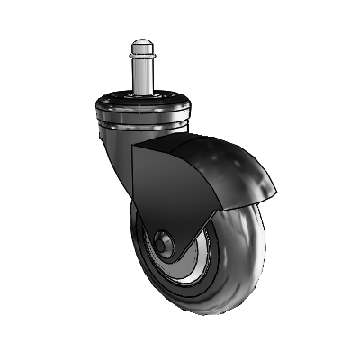 Omega Grip Ring Black Swivel Caster with 3 x .9375 Black MonoTech Wheel