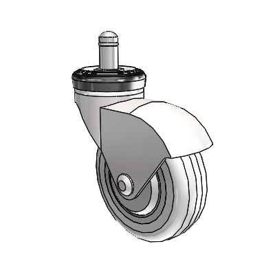 Omega Grip Ring Bright Chrome Swivel Caster with 3 x .9375 Clear Vipor Wheel
