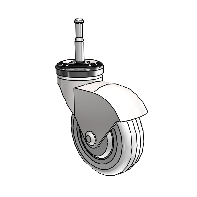 Omega Grip Neck Bright Chrome Swivel Caster with 3 x .9375 Clear Vipor Wheel