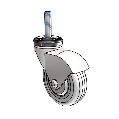 Omega Threaded Stem Bright Chrome Swivel Caster with 3 x .9375 Clear Vipor Wheel