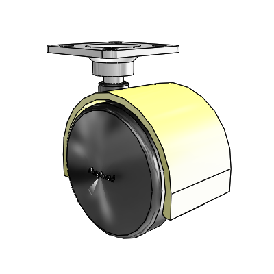 Pacer Top Plate Brass Plate Swivel Caster with 1.9685 Nylon Wheel