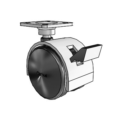 Pacer Top Plate Satin Chrome Swivel Caster with 1.9685 Nylon Wheel and Brake