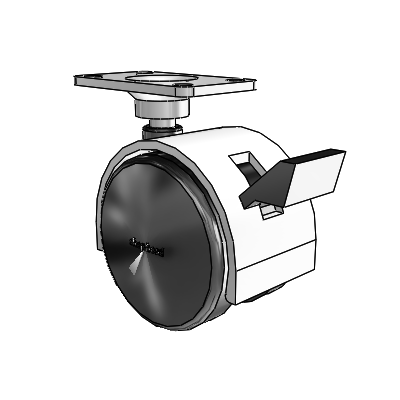 Pacer Top Plate Bright Chrome Swivel Caster with 1.9685 Nylon Wheel and Brake