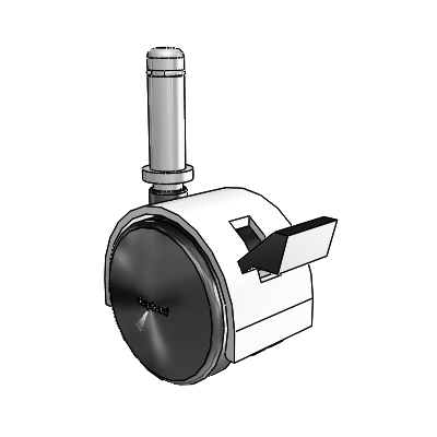 Pacer Grip Ring Bright Chrome Swivel Caster with 1.9685 Nylon Wheel and Brake