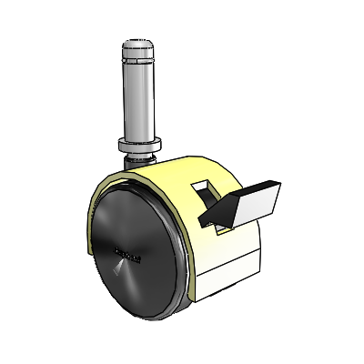 Pacer Grip Ring Brass Plate Swivel Caster with 1.9685 Nylon Wheel and Brake