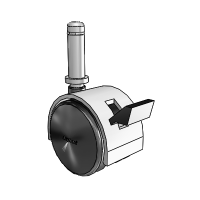 Pacer Grip Ring Satin Chrome Swivel Caster with 1.9685 Nylon Wheel and Brake