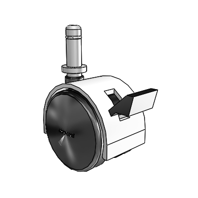 Pacer Grip Ring Bright Chrome Swivel Caster with 1.9685 Nylon Wheel and Brake