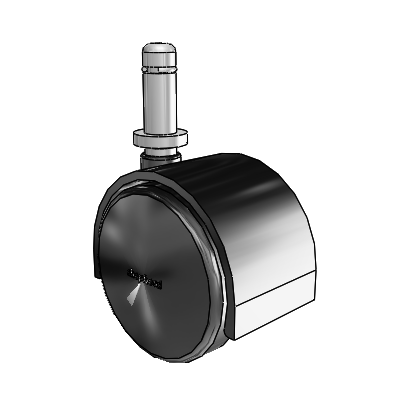 Pacer Grip Ring Flat Black Swivel Caster with 1.9685 Nylon Wheel