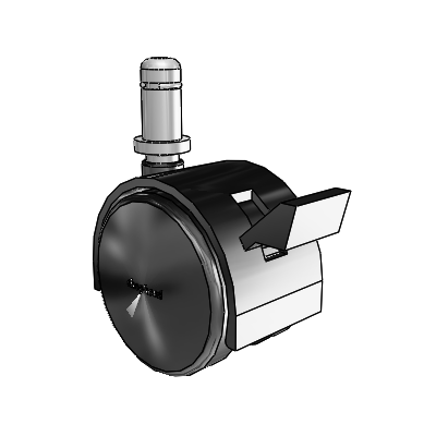 Pacer Grip Ring Flat Black Swivel Caster with 1.9685 Nylon Wheel and Brake