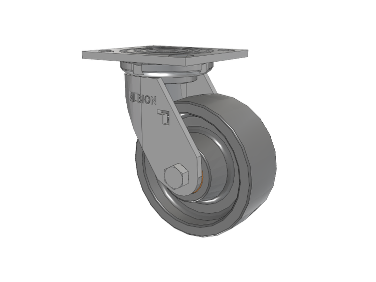 16 Series Top Plate Swivel Caster with 5 x 2 Grey Polyurethane XP - X-treme Plus Solid Polyurethane Wheel