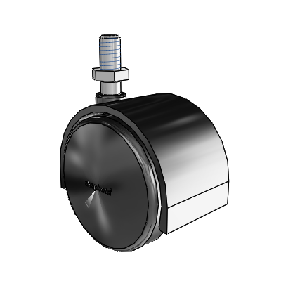Pacer Threaded Stem Flat Black Swivel Caster with 1.9685 Nylon Wheel