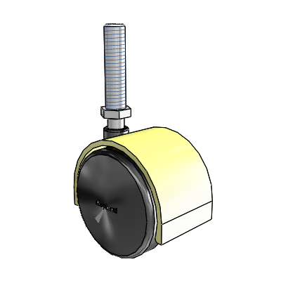 Pacer Threaded Stem Brass Plate Swivel Caster with 1.9685 Nylon Wheel