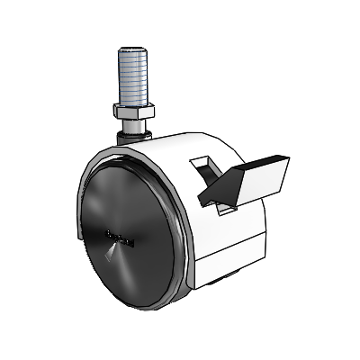 Pacer Threaded Stem Bright Chrome Swivel Caster with 1.9685 Nylon Wheel and Brake