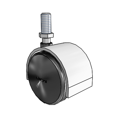 Pacer Threaded Stem Satin Chrome Swivel Caster with 1.9685 Nylon Wheel