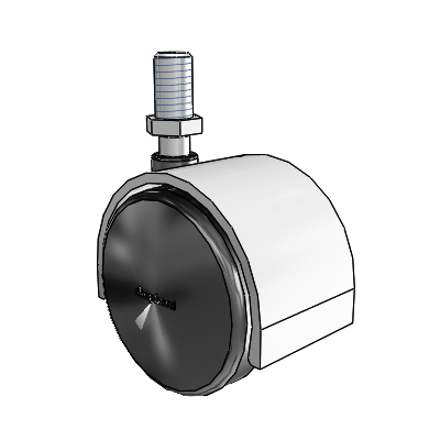 Pacer Threaded Stem Satin Chrome Swivel Caster with 1.9685 Nylon Wheel