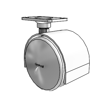 Pacer Top Plate Bright Chrome Swivel Caster with 2.3622 Urethane Wheel