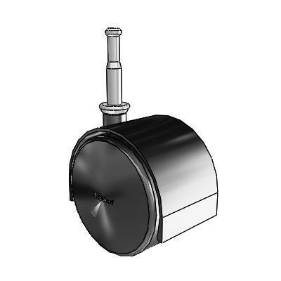 Pacer Grip Neck Flat Black Swivel Caster with 2.3622 Nylon Wheel