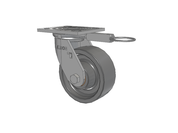 16 Series Top Plate Swivel Caster with 5 x 2 Grey Polyurethane XP - X-treme Plus Solid Polyurethane Wheel