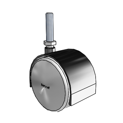Pacer Threaded Stem Flat Black Swivel Caster with 2.3622 Urethane Wheel