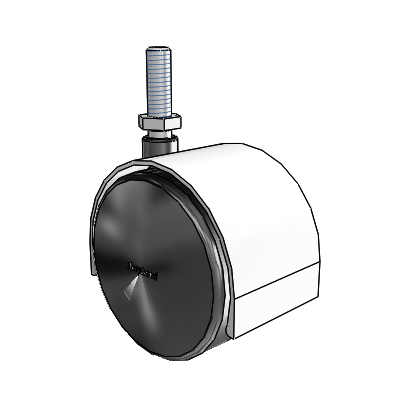 Pacer Threaded Stem Bright Chrome Swivel Caster with 2.3622 Nylon Wheel