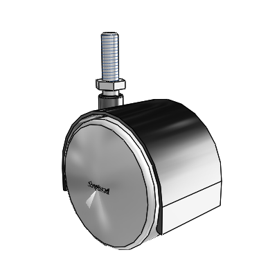 Pacer Threaded Stem Flat Black Swivel Caster with 2.3622 Urethane Wheel