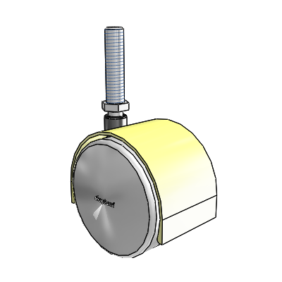 Pacer Threaded Stem Brass Plate Swivel Caster with 2.3622 Urethane Wheel