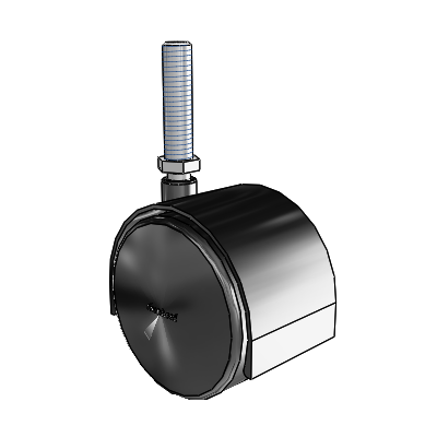 Pacer Threaded Stem Flat Black Swivel Caster with 2.3622 Nylon Wheel