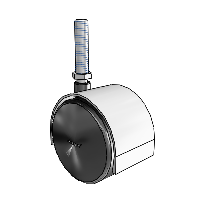 Pacer Threaded Stem Satin Chrome Swivel Caster with 2.3622 Nylon Wheel