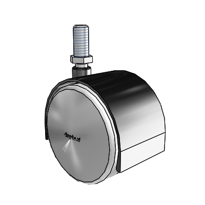 Pacer Threaded Stem Flat Black Swivel Caster with 2.3622 Urethane Wheel