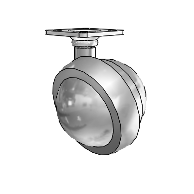 Top Plate Satin Chrome Swivel Ball Caster with 2.5 Wheel