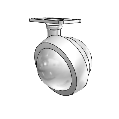 Top Plate Bright Chrome Swivel Ball Caster with 2.5 Wheel