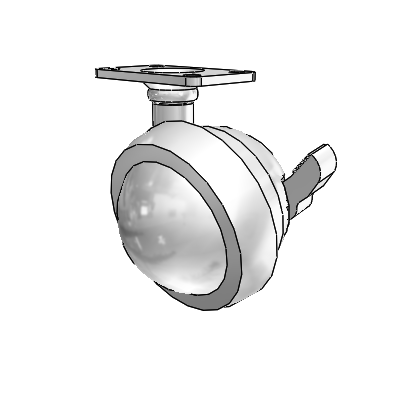 Top Plate Bright Chrome Swivel Ball Caster with 2.5 Wheel and Brake