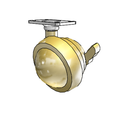 Top Plate Windsor Antique Swivel Ball Caster with 2.5 Wheel and Brake