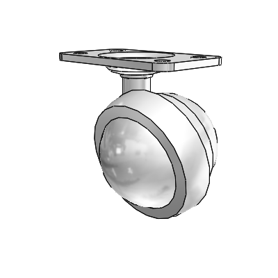 Top Plate Bright Chrome Swivel Ball Caster with 2.5 Wheel
