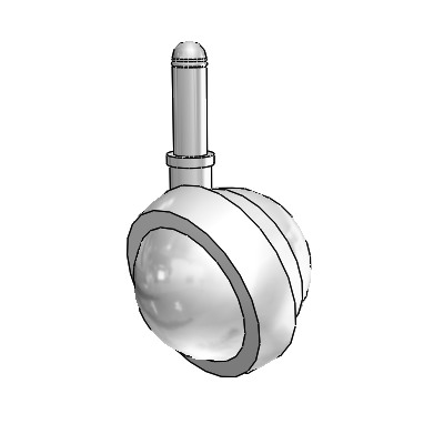Grip Ring Bright Chrome Swivel Ball Caster with 2.5 Wheel