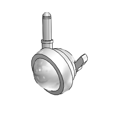 Grip Ring Bright Chrome Swivel Ball Caster with 2.5 Wheel and Brake