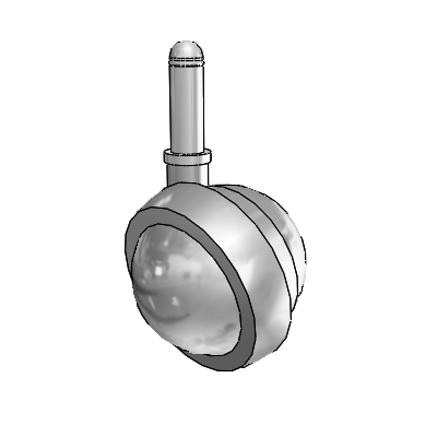 Grip Ring Satin Chrome Swivel Ball Caster with 2.5 Wheel