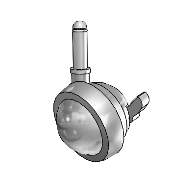 Grip Ring Satin Chrome Swivel Ball Caster with 2.5 Wheel and Brake