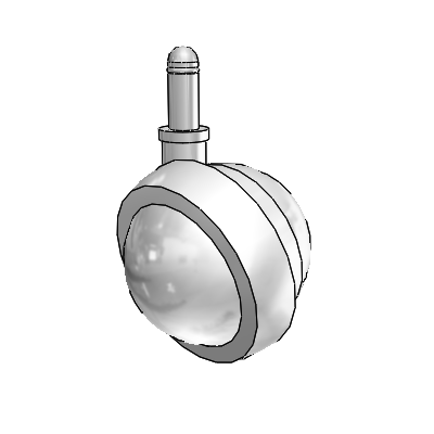 Grip Ring Bright Chrome Swivel Ball Caster with 2.5 Wheel