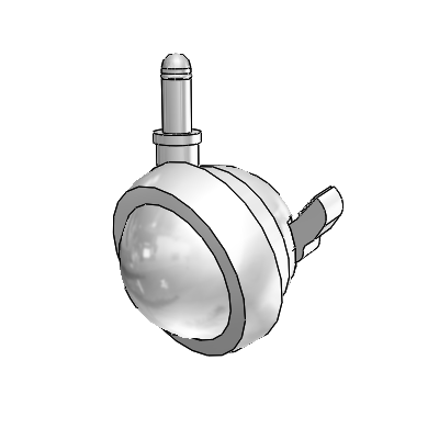 Grip Ring Bright Chrome Swivel Ball Caster with 2.5 Wheel and Brake