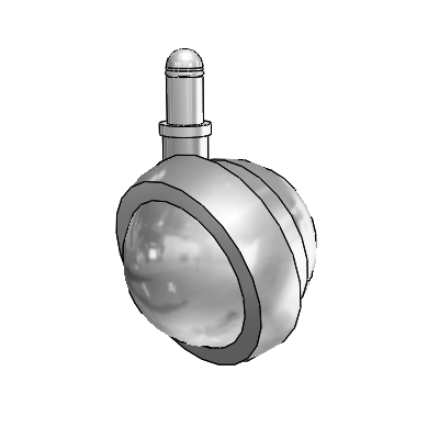 Grip Ring Satin Chrome Swivel Ball Caster with 2.5 Wheel