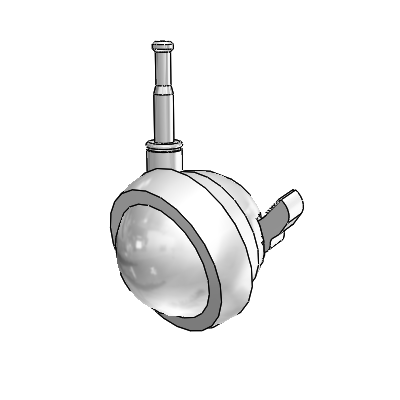 Grip Neck Bright Chrome Swivel Ball Caster with 2.5 Wheel and Brake