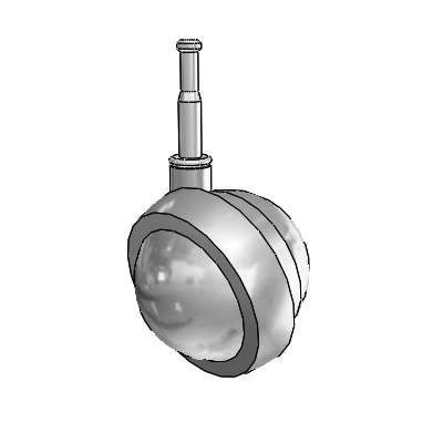 Grip Neck Satin Chrome Swivel Ball Caster with 2.5 Wheel