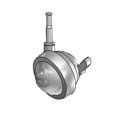 Grip Neck Satin Chrome Swivel Ball Caster with 2.5 Wheel and Brake