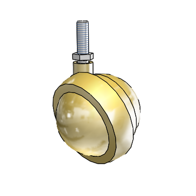 Threaded Stem Windsor Antique Swivel Ball Caster with 2.5 Wheel