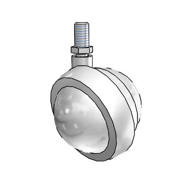 Threaded Stem Bright Chrome Swivel Ball Caster with 2.5 Wheel