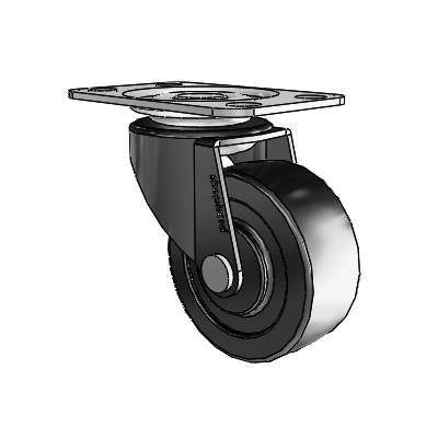 Regent Top Plate Black Oxide Swivel Caster with 2 x .8125 Polyolefin Wheel