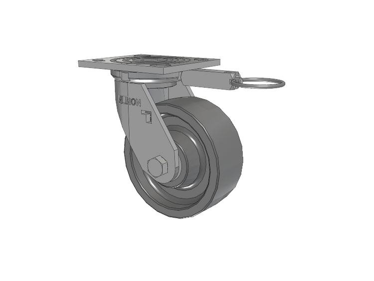 16 Series Top Plate Swivel Caster with 5 x 2 Grey Polyurethane XP - X-treme Plus Solid Polyurethane Wheel