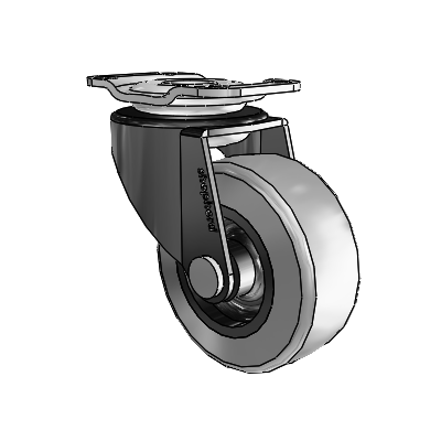 Regent Top Plate Black Oxide Swivel Caster with 2 x .8125 Grey Thermoplastic Rubber Wheel