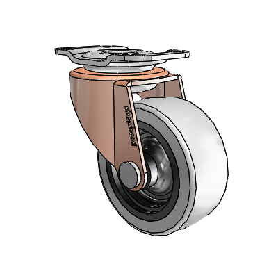Regent Top Plate Copper Oxide Swivel Caster with 2 x .8125 Grey Thermoplastic Urethane Wheel